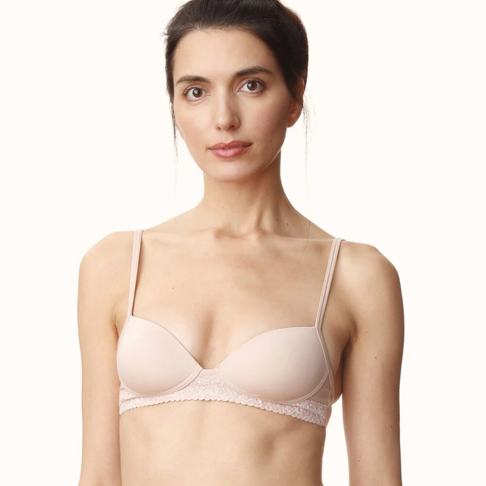 NWT Lulalu Zuri Beige Wirefree Push Up Bra Size 34AAA